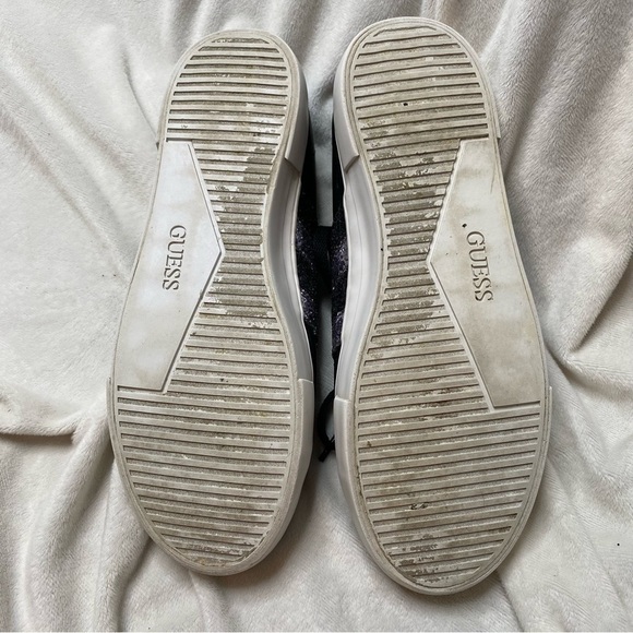 Guess Gally Black Silver Glitter Rhinestone Sneaker - Picture 11 of 12